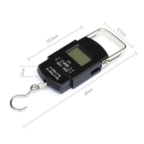Portable Electronic Scale, 50KG/110LB Mini Weighing Scale with LCD Display, Hook, Tare Function for Luggage, Food, Fishing, Postal Parcel Portable Electronic Scale, 50KG/110LB Mini Weighing Scale with LCD Display, Hook, Tare Function for Luggage, Food, Fishing, Postal Parcel